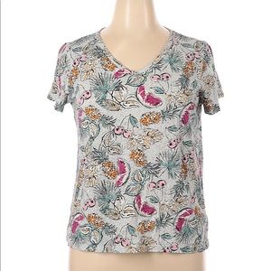 lord & taylor 2xl tropical cherry women's short sleeve t shirt vneck